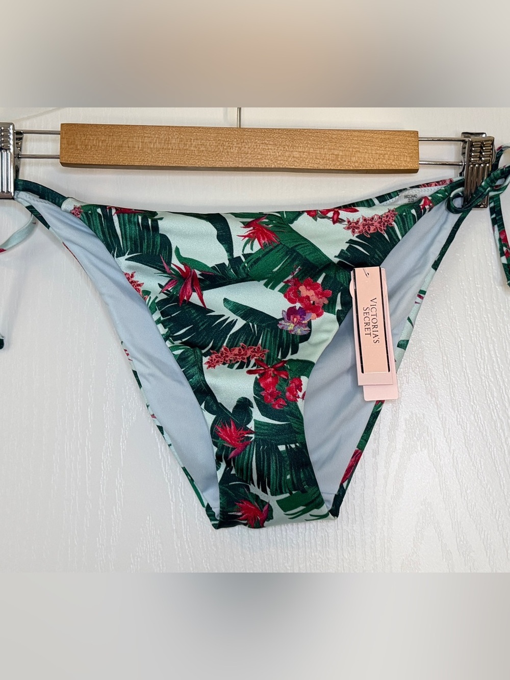 Victoria's Secret Tropical Green Floral Tie-Side Bikini Bottoms Size Medium